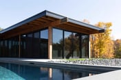 Modern Glass House with Pool and Catskill views